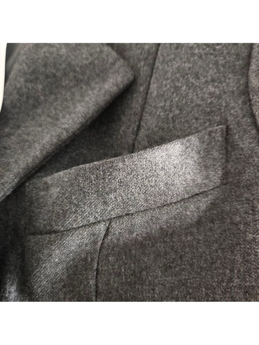 Christian Dior Gray Wool Blazer with Gold Buttons Size 12 Luxury Tailored Jackt - Picture 6 of 11